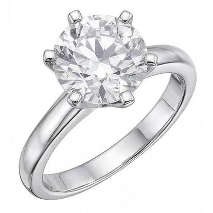 1 Carat Round Solitaire Natural Earth Mined Diamond Engagement Ring White Gold 14K