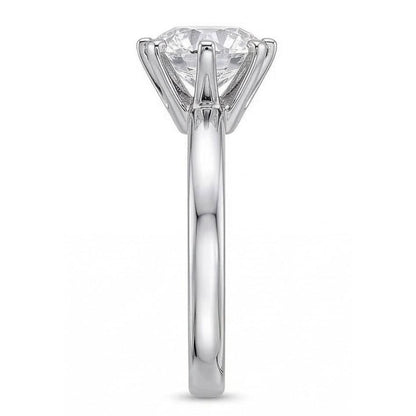 1 Carat Round Solitaire Natural Earth Mined Diamond Engagement Ring White Gold 14K
