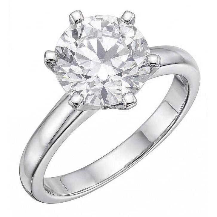 1 Carat Round Solitaire Natural Earth Mined Diamond Ring White Gold Jewelry