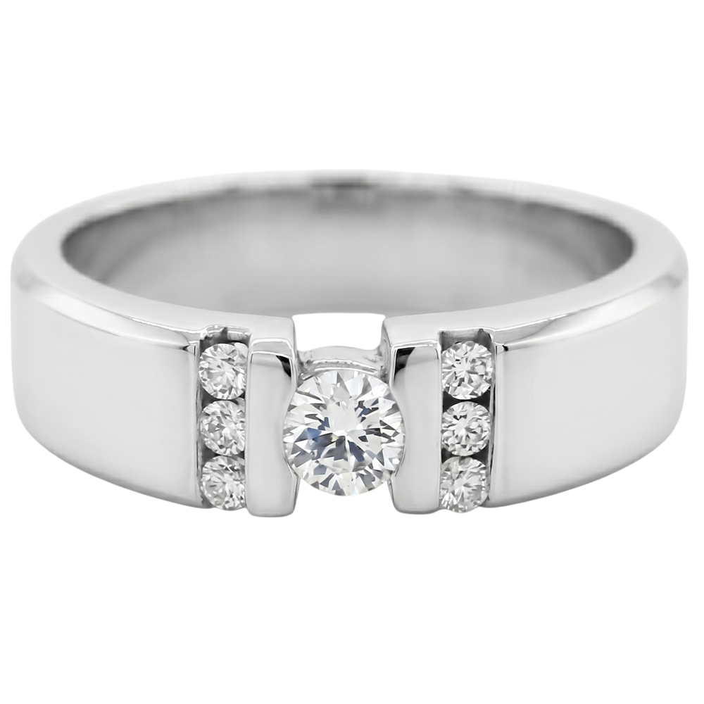 1 Carat Simple Ring Round Diamond White Gold 10K Vs1 F