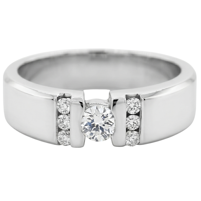 1 Carat Simple Ring Round Diamond White Gold 10K Vs1 F