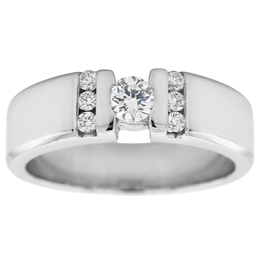 1 Carat Simple Ring Round Diamond White Gold 10K Vs1 F