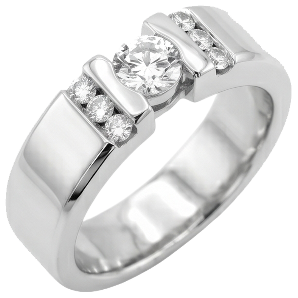 1 Carat Simple Ring Round Diamond White Gold 10K Vs1 F