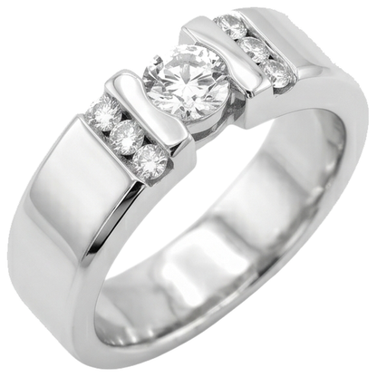 1 Carat Simple Ring Round Diamond White Gold 10K Vs1 F