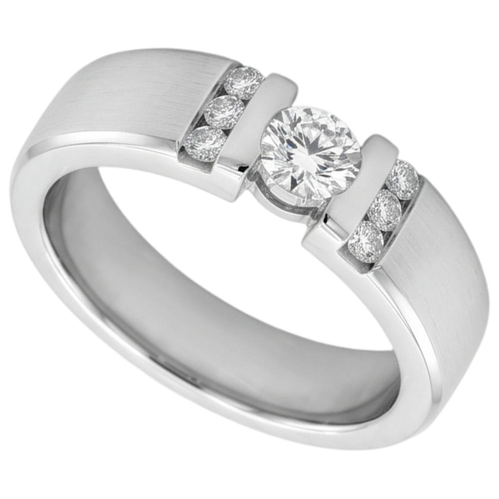 1 Carat Simple Ring Round Diamond White Gold 10K Vs1 F