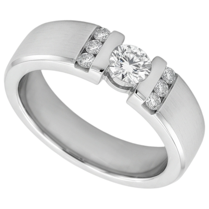 1 Carat Simple Ring Round Diamond White Gold 10K Vs1 F