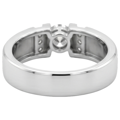 1 Carat Simple Ring Round Diamond White Gold 10K Vs1 F