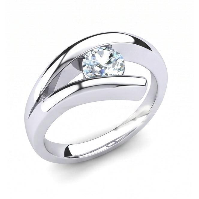 natural round diamond 1ct ring side angle