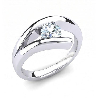 natural round diamond 1ct ring side angle