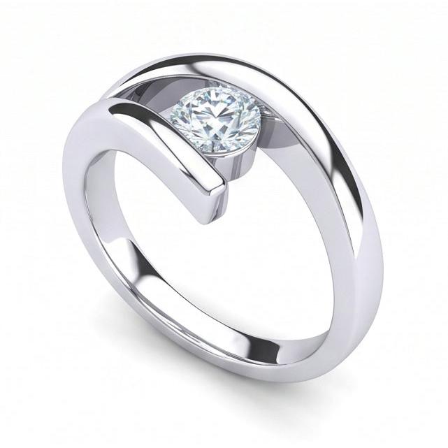 natural round diamond 1ct ring top view