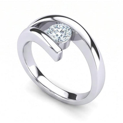 natural round diamond 1ct ring top view