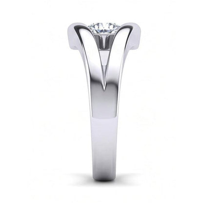 natural round diamond 1ct ring profile view