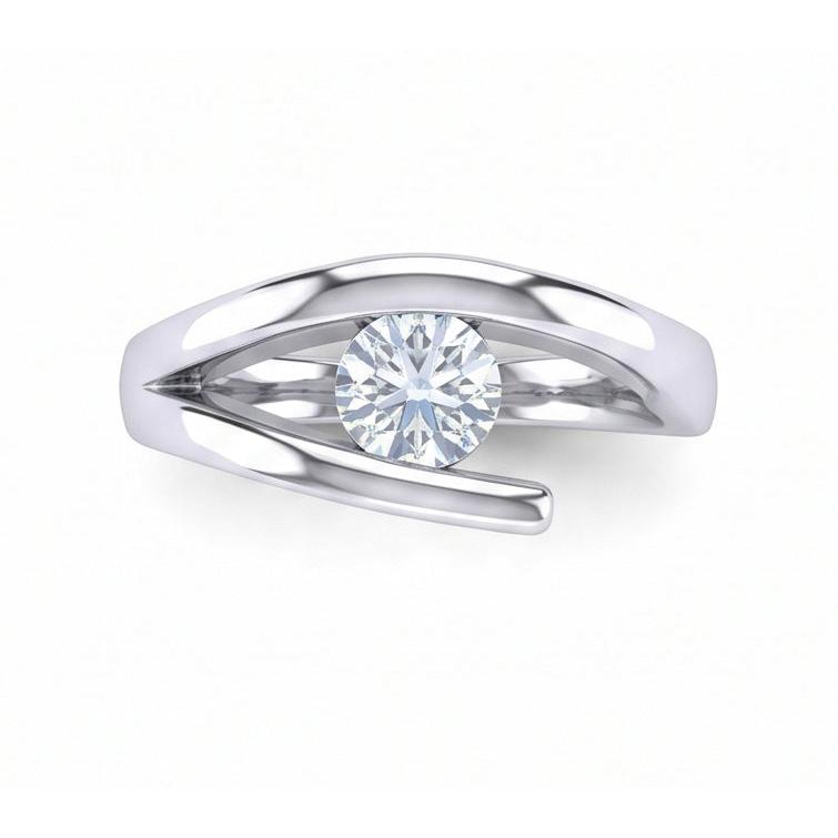 natural round diamond 1ct ring with diamond accents