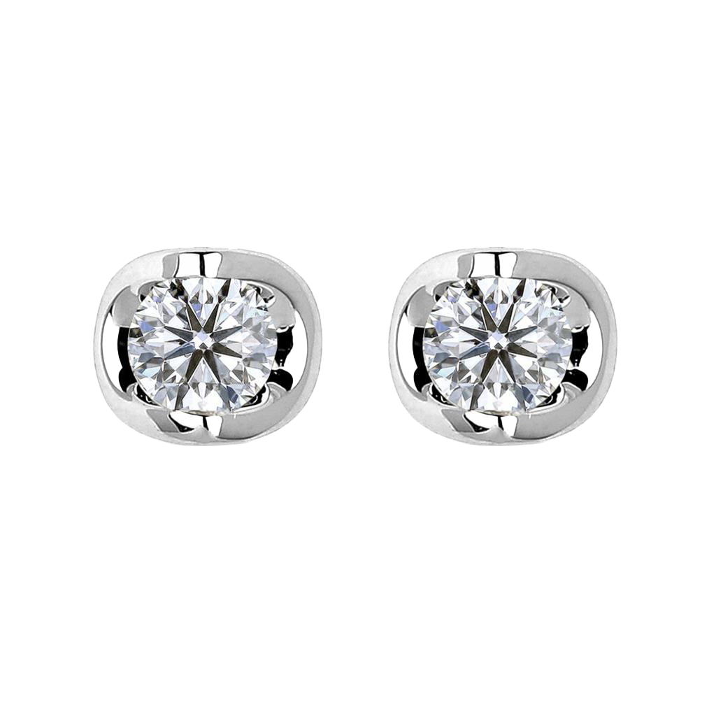 1 Carat Sparkling Round Cut Real Natural Earth Mined Diamonds Studs Earrings 14K White Gold
