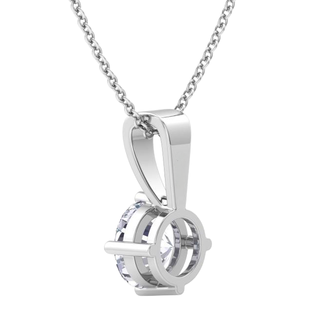 1.25 Carats Round Lab Grown Diamond Pendant Gold Women Jewelry Prong Set New