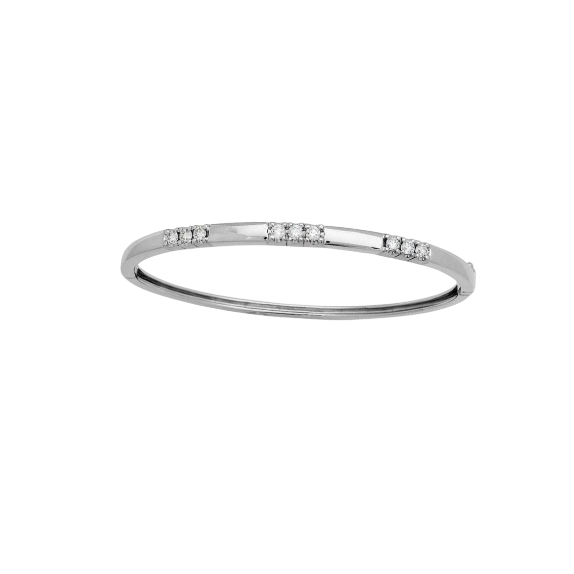 1.35 Ct Brilliant Cut Natural Earth Mined Diamond Bangle 14K White Gold
