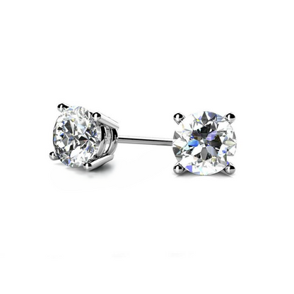 1.50 Carats Natural Earth Mined Diamond Stud Earrings White Gold 14K Women's Jewelry