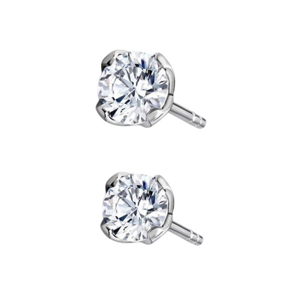 1.50 Carats Natural Earth Mined Diamonds Women Studs Earrings White Gold 14K