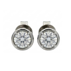 1.5 Carat Round Cut Lab Grown Diamonds Earring White Gold 14K
