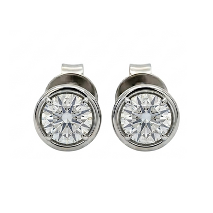 1.5 Carat Round Cut Lab Grown Diamonds Earring White Gold 14K