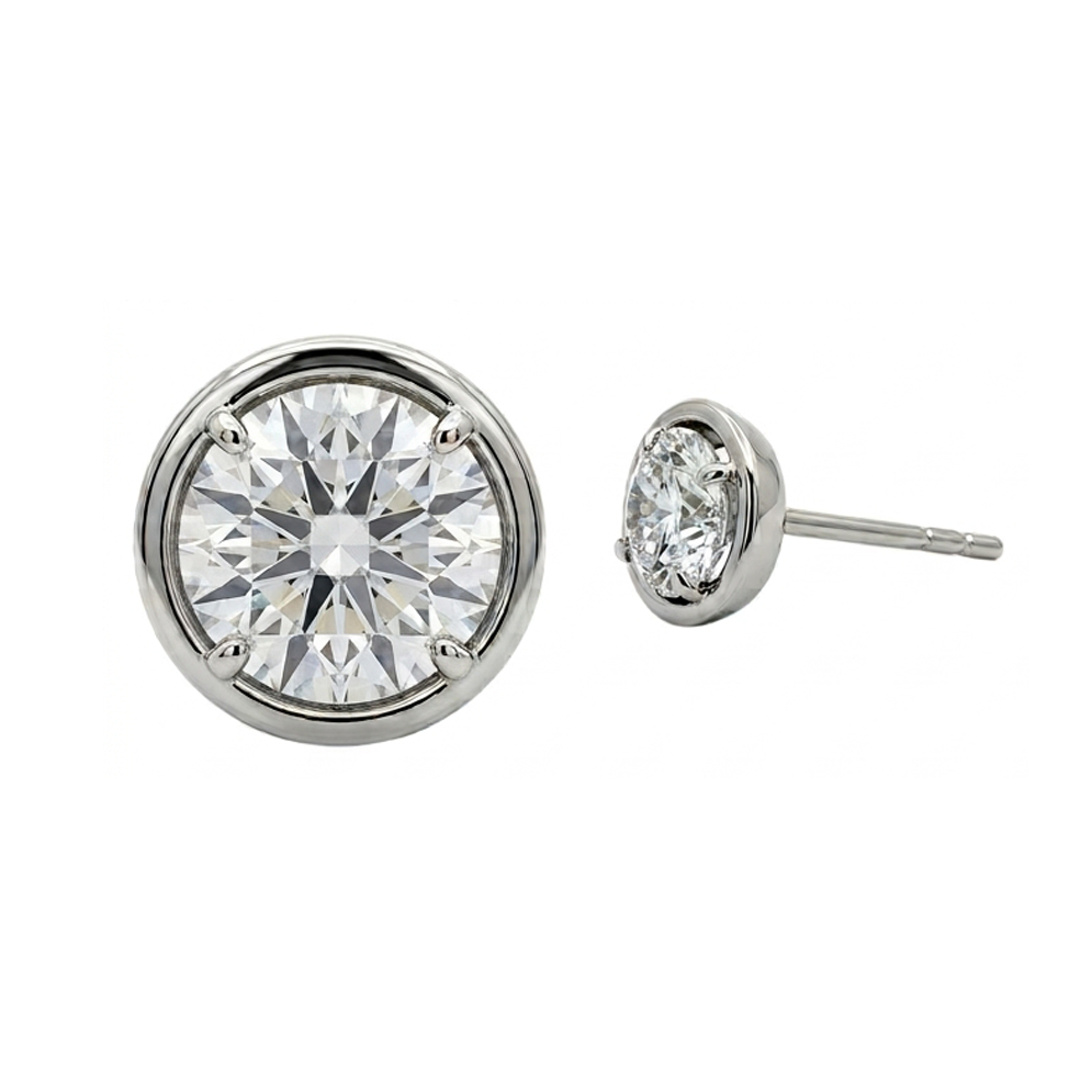 1.5 Carat Round Cut Lab Grown Diamonds Earring White Gold 14K