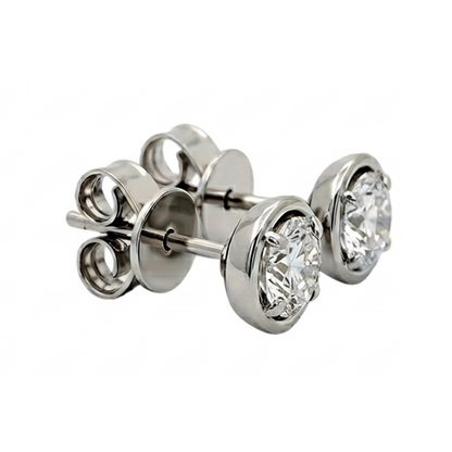 1.5 Carat Round Cut Lab Grown Diamonds Earring White Gold 14K