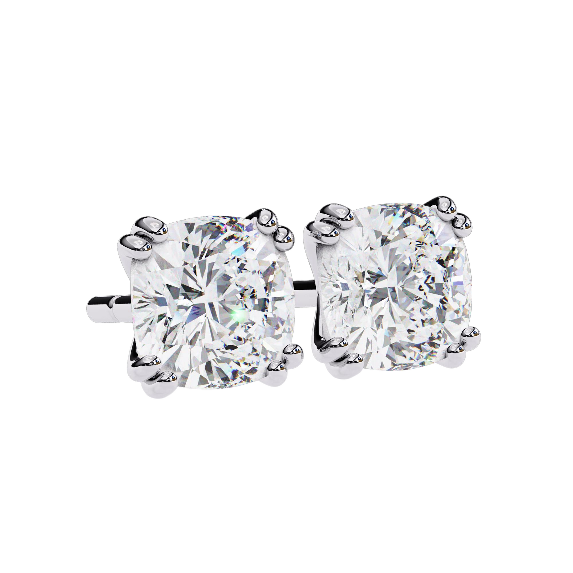 1.60 Ct. Natural Earth Mined Diamond Stud Earrings Cushion Cut White Gold