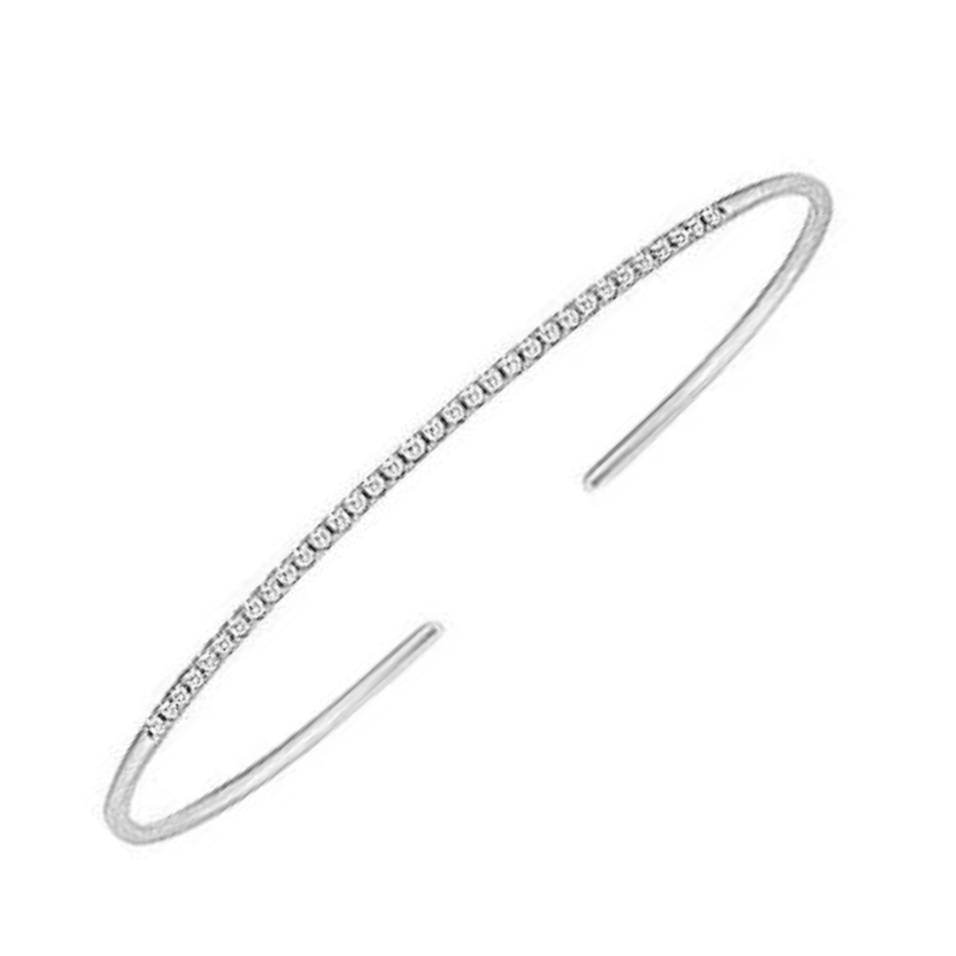 1.65 Carats Round Natural Earth Mined Diamond Women Tennis Cuff Bracelet Gold 14K