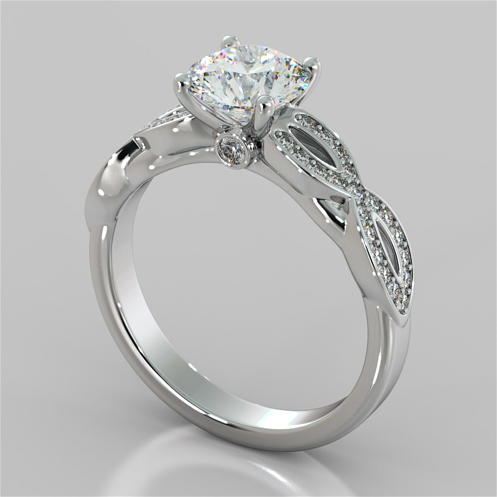 1.75 Carats Natural Earth Mined Diamond Anniversary Ring 14K White Gold