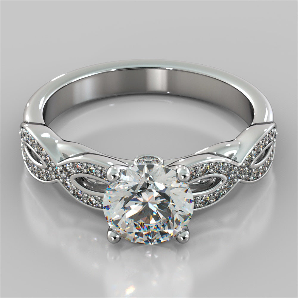 1.75 Carats Natural Earth Mined Diamond Anniversary Ring 14K White Gold