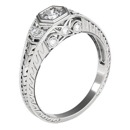 1.75 Carats Round Old Miner Genuine Natural Earth Mined Diamond Ring Antique Style 14K Gold