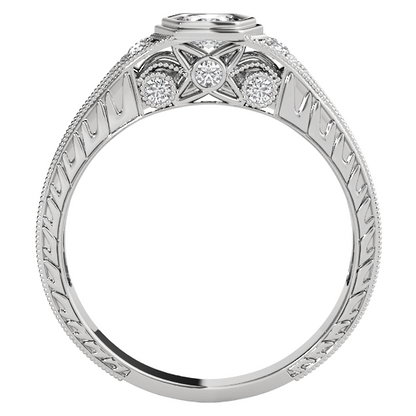 1.75 Carats Round Old Miner Genuine Natural Earth Mined Diamond Ring Antique Style 14K Gold