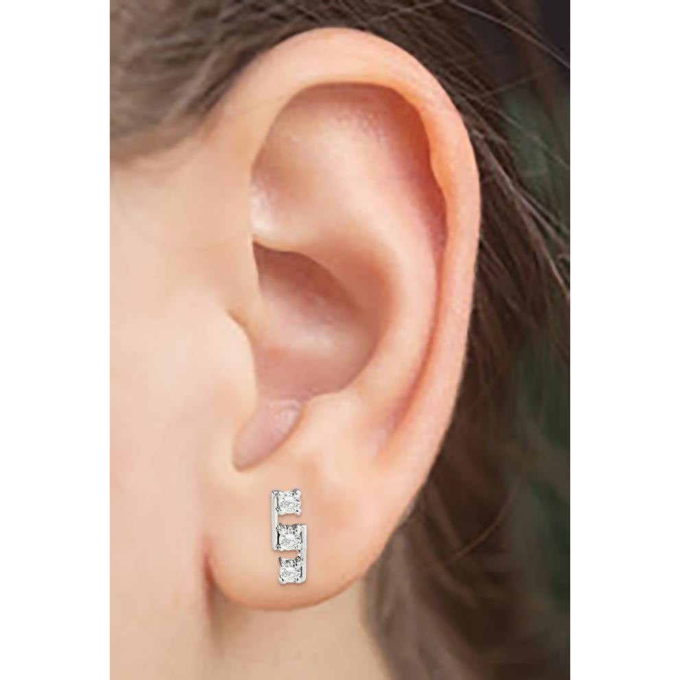 1.80 Carat Round Cut Drop Earring 14K White Gold Unique Style