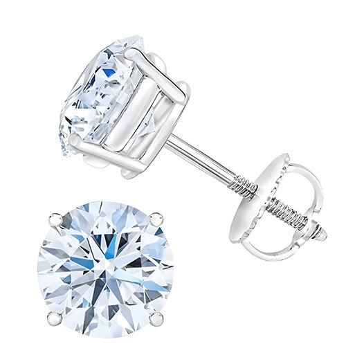 1.80 Carat Solid White Gold E Vvs1 Round Cut Natural Earth Mined Diamond Stud Earring