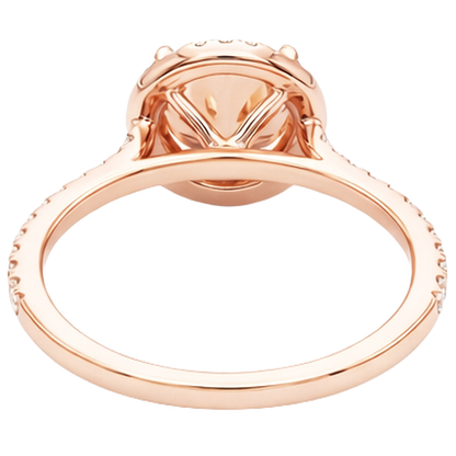 10.75 Ct Solitaire With Accent Morganite And Natural Earth Mined Diamonds Ring Gold 14K