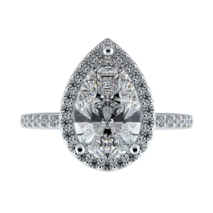 10.04 Carats Huge Pear Lab Grown Diamond Ring White Gold Jewelry