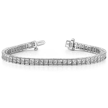 10.10 Ct Princess Cut Gorgeous Lab Grown Diamonds Tennis Bracelet White Gold