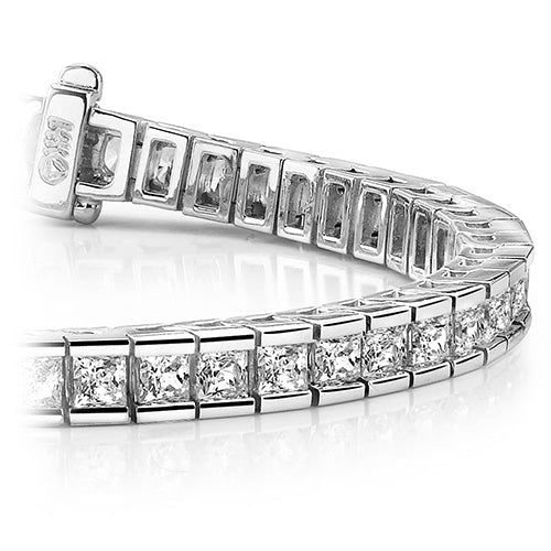 10.10 Ct Princess Cut Gorgeous Lab Grown Diamonds Tennis Bracelet White Gold