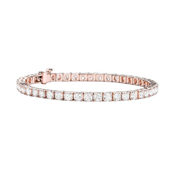10.12 Ct Rose Gold Round Cut Lab Grown Diamond Ladies Tennis Bracelet Jewelry