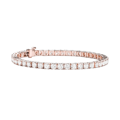 10.12 Ct Rose Gold Round Cut Lab Grown Diamond Ladies Tennis Bracelet Jewelry