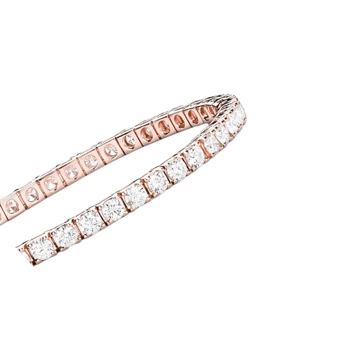 10.12 Ct Rose Gold Round Cut Lab Grown Diamond Ladies Tennis Bracelet Jewelry