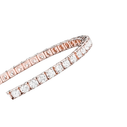 10.12 Ct Rose Gold Round Cut Lab Grown Diamond Ladies Tennis Bracelet Jewelry