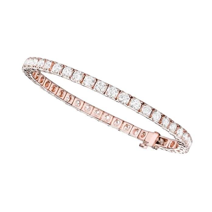 10.12 Ct Rose Gold Round Cut Lab Grown Diamond Ladies Tennis Bracelet Jewelry