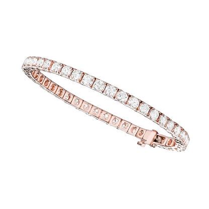 10.12 Ct Rose Gold Round Cut Lab Grown Diamond Ladies Tennis Bracelet Jewelry