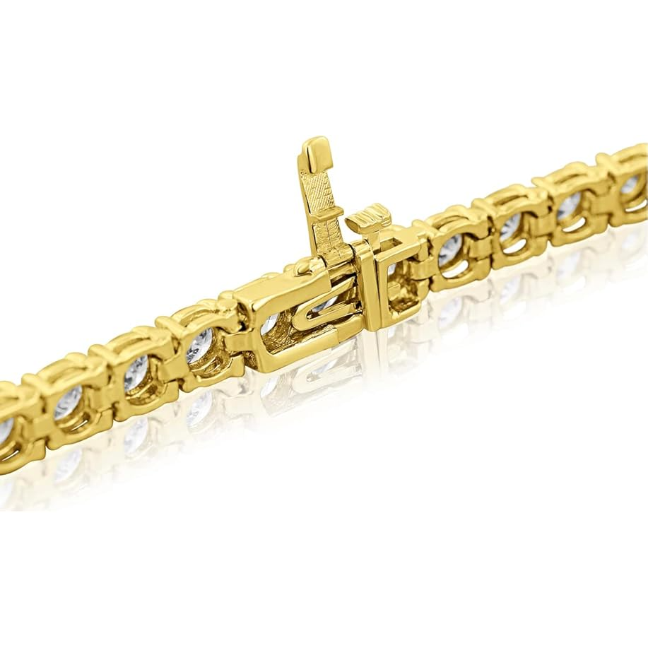 10.50 Carats Sparkling Round Cut Lab Grown Diamonds Tennis Bracelet YG 10K