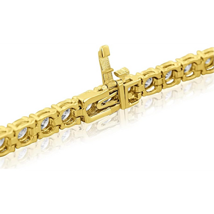 10.50 Carats Sparkling Round Cut Lab Grown Diamonds Tennis Bracelet YG 10K