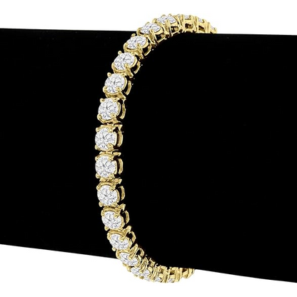 10.50 Carats Sparkling Round Cut Lab Grown Diamonds Tennis Bracelet YG 10K