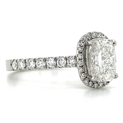 10.50 Ct Cushion Genuine Lab Grown Big Diamond Halo Engagement Ring White Gold