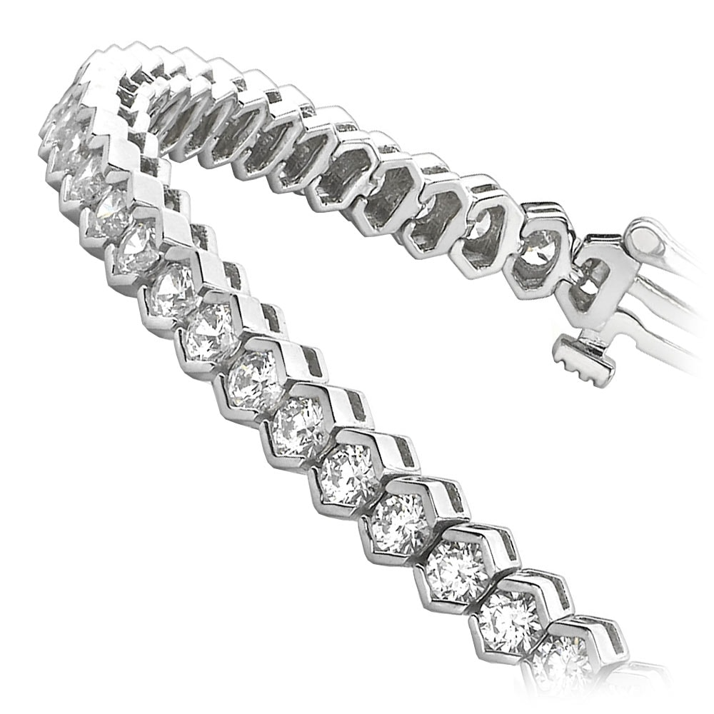 10.50 Ct Round Cut Lab Grown Diamond Tennis Bracelet White Gold Fine Jewelry