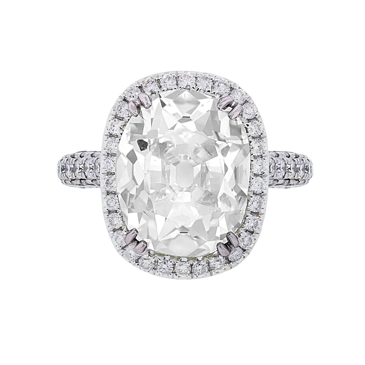100K Modern Large Lab Grown Diamond Halo Ring